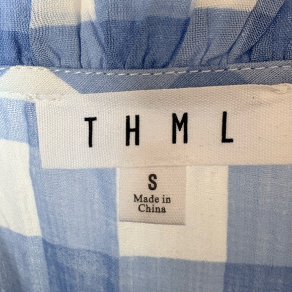 THML Light Blue Checkered Ruffle Top - Picture 6 of 6